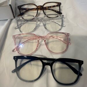 Classic Women's Transparent & Colored Square Sunglasses - Pack